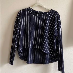 Black and White Striped Crop Top